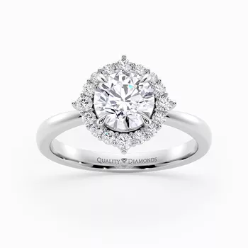 Diamond Set Round Brilliant Dolce Diamond Ring in Platinum