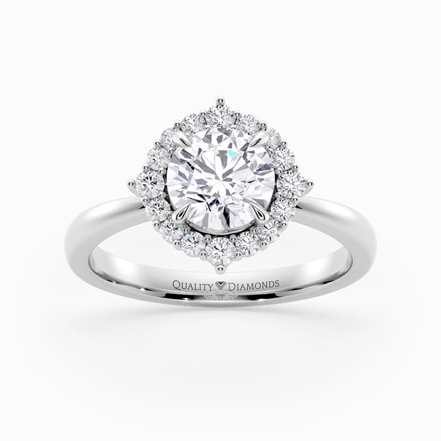Diamond Set Round Brilliant Dolce Diamond Ring in Platinum