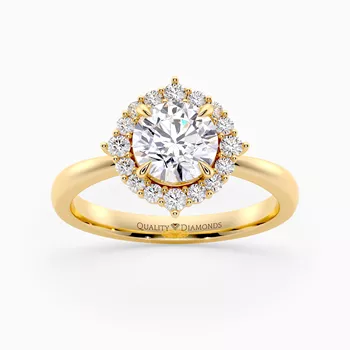 Diamond Set Round Brilliant Dolce Diamond Ring in 18K Yellow Gold