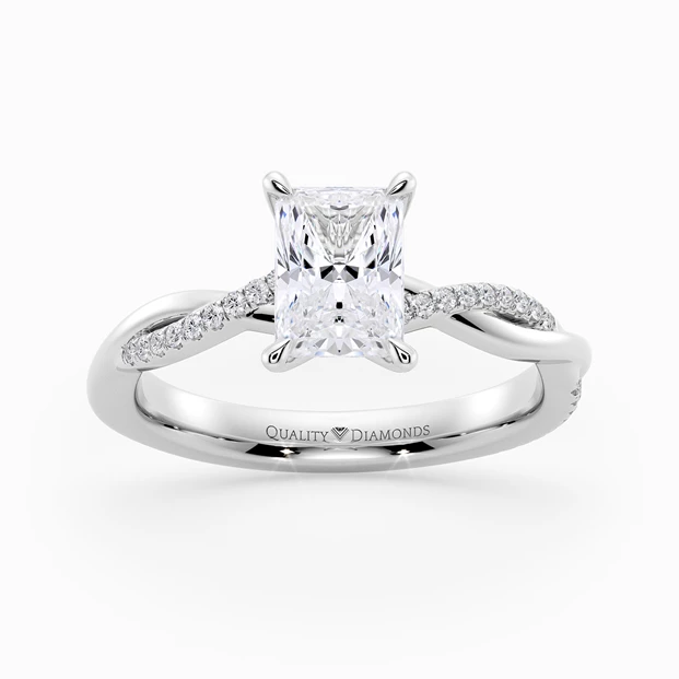 Diamond Set Radiant Grazia Diamond Ring in Platinum