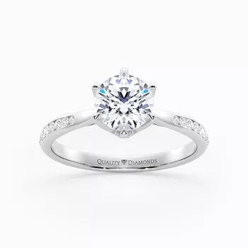 Six Claw Diamond Set Round Brilliant Bellezza Diamond Ring in Platinum