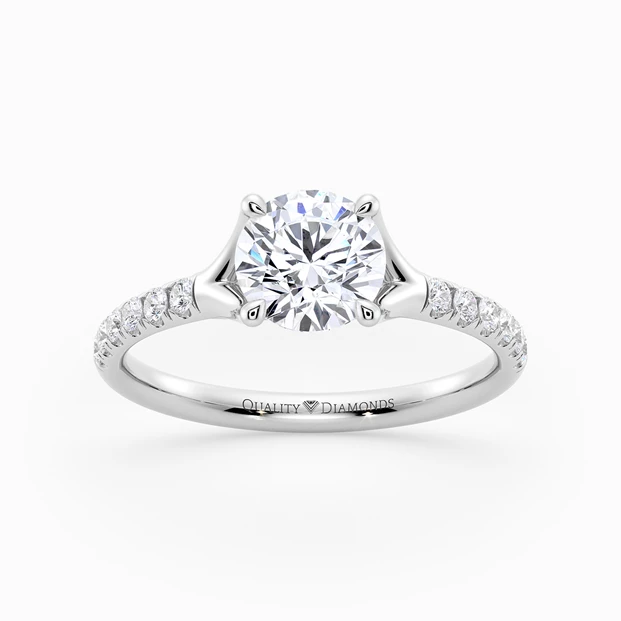 Diamond Set Round Brilliant Aurelia Diamond Ring in Platinum