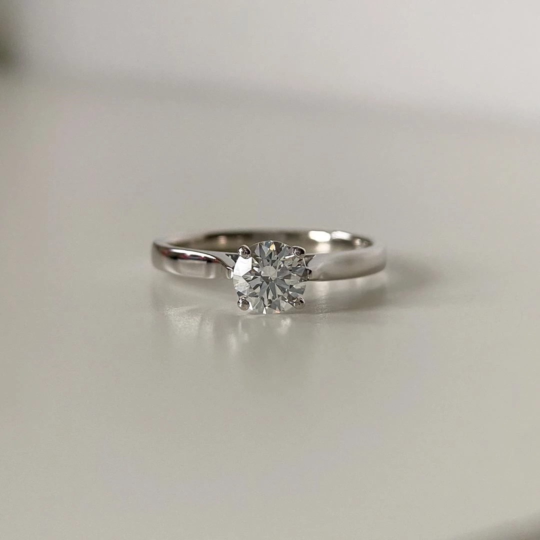0.73ct Lab-Grown Round Romantico Diamond Ring in Platinum