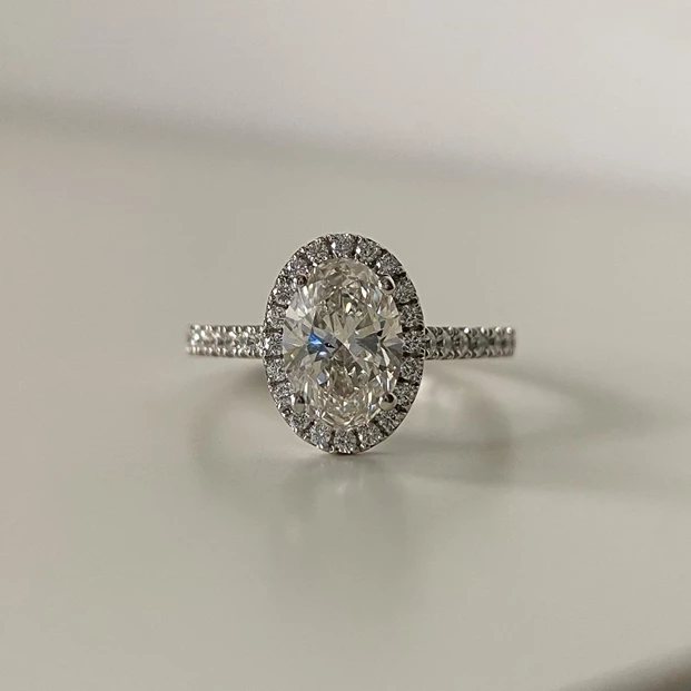 1.90ct Lab-Grown Oval Bijou Diamond Ring in Platinum