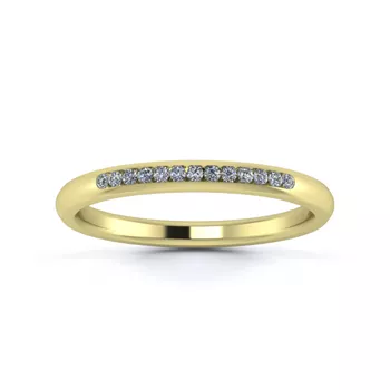 18K Yellow Gold 2mm Quarter Channel Diamond Set Ring