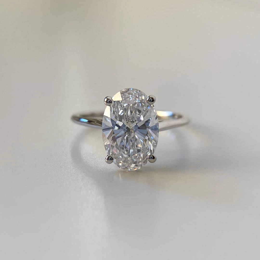 2.70ct Lab-Grown Oval Carys Diamond Ring in Platinum