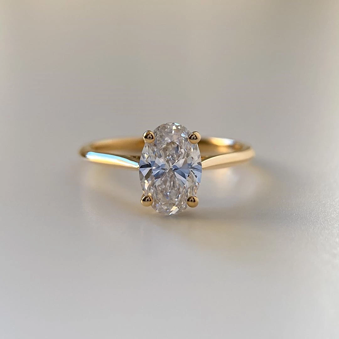 1.21ct Lab-Grown Oval Carys Diamond Ring in 18K Yellow Gold
