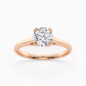 Round Brilliant Amore Diamond Ring in 18K Rose Gold
