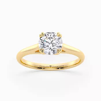 Round Brilliant Amore Diamond Ring in 18K Yellow Gold
