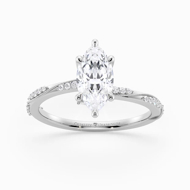 Diamond Set Marquise Aracelli Diamond Ring in Palladium