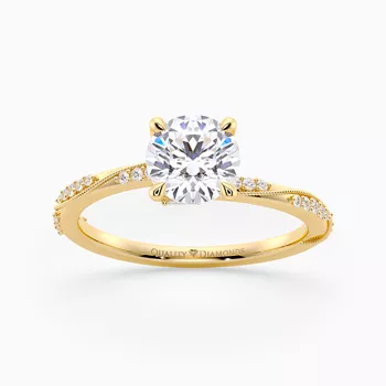 Diamond Set Round Brilliant Aracelli Diamond Ring in 18K Yellow Gold