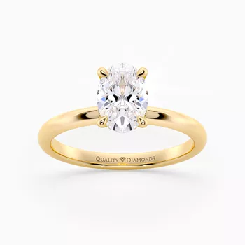 Oval Cuore Diamond Ring in 9K Yellow Gold