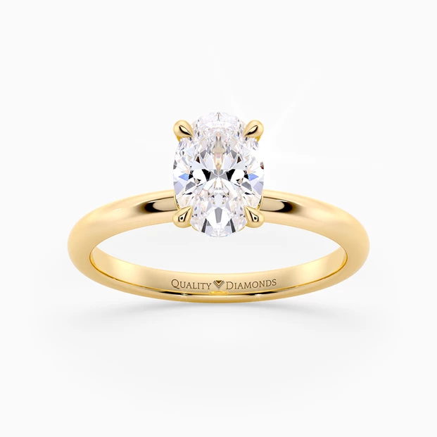 Oval Cuore Diamond Ring in 18K Yellow Gold