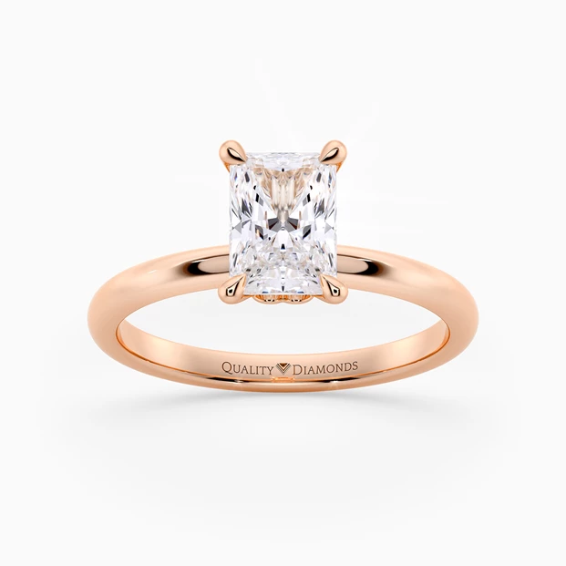 Radiant Cuore Diamond Ring in 9K Rose Gold