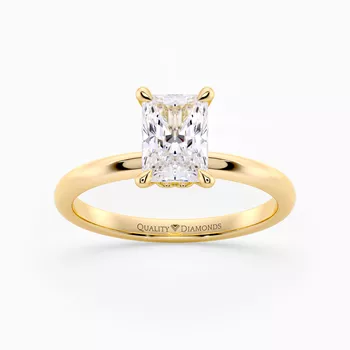 Radiant Cuore Diamond Ring in 9K Yellow Gold