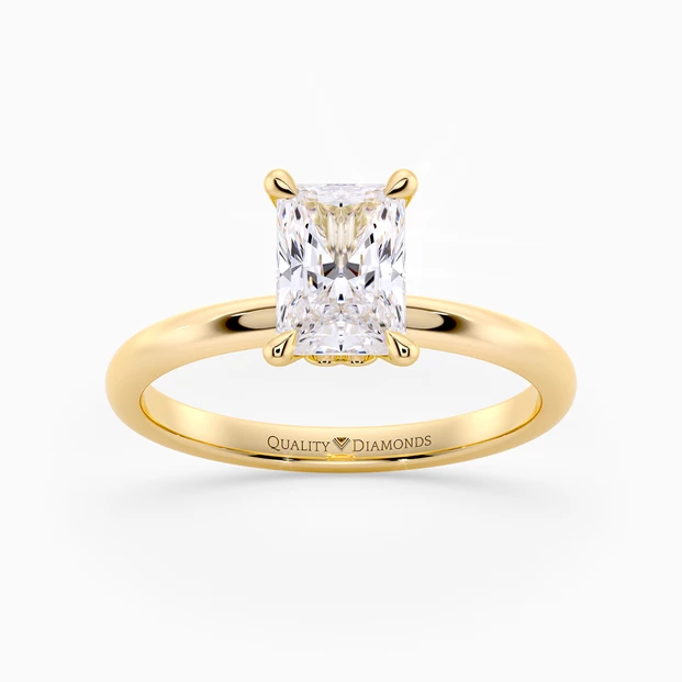 Radiant Cuore Diamond Ring in 9K Yellow Gold