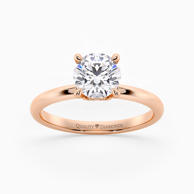 Round Brilliant Cuore Diamond Ring in 18K Rose Gold