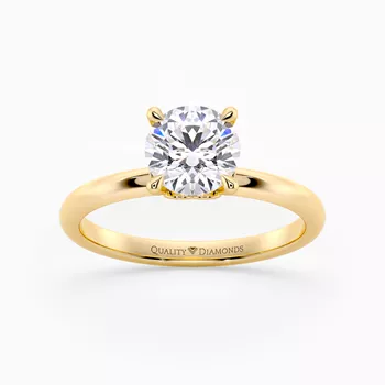 Round Brilliant Cuore Diamond Ring in 18K Yellow Gold