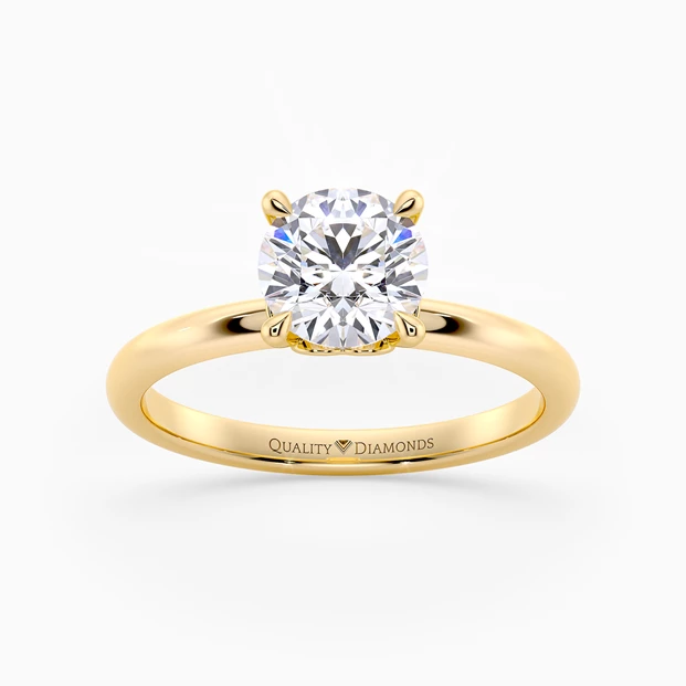 Round Brilliant Cuore Diamond Ring in 18K Yellow Gold