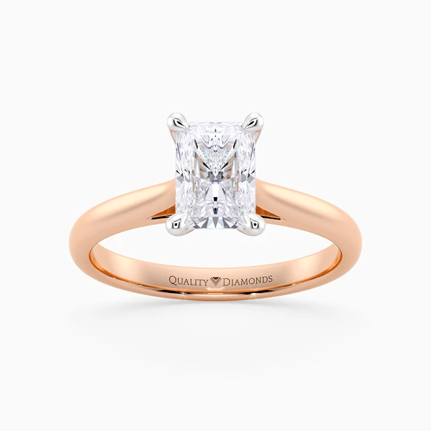 Diamond Set Radiant Romantico Diamond Ring in 18K Rose Gold