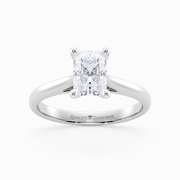 Diamond Set Radiant Romantico Diamond Ring in Palladium