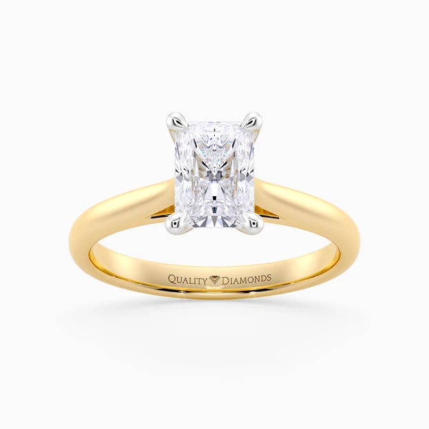 Diamond Set Radiant Romantico Diamond Ring in 18K Yellow Gold