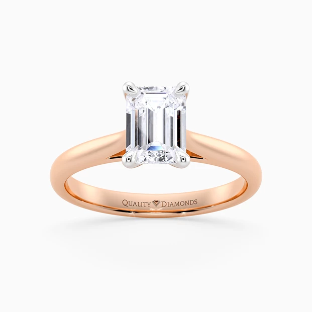 Diamond Set Emerald Romantico Diamond Ring in 18K Rose Gold