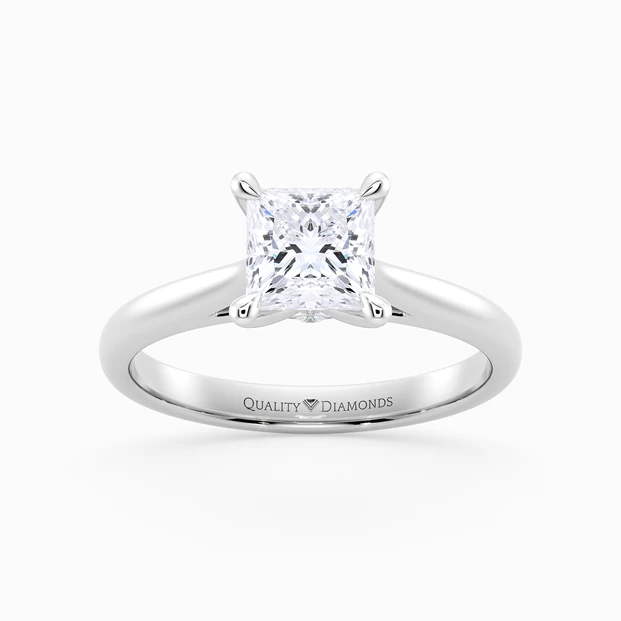 Diamond Set Princess Romantico Diamond Ring in 9K White Gold