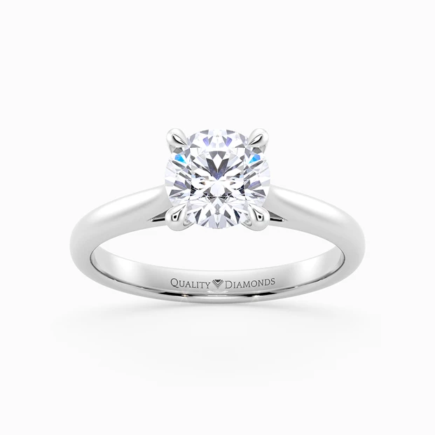 Diamond Set Round Brilliant Romantico Diamond Ring in Platinum
