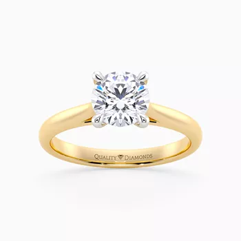 Diamond Set Round Brilliant Romantico Diamond Ring in 18K Yellow Gold