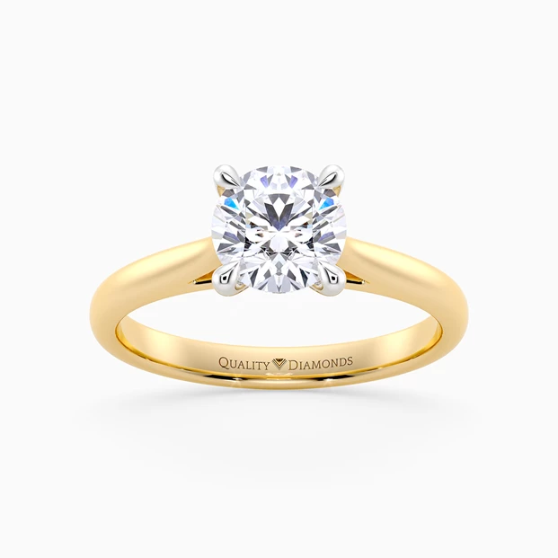 Diamond Set Round Brilliant Romantico Diamond Ring in 18K Yellow Gold