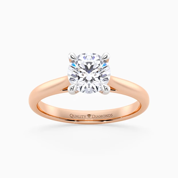 Diamond Set Round Brilliant Romantico Diamond Ring in 18K Rose Gold