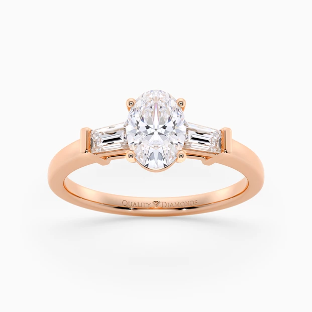 Diamond Set Oval Vida Diamond Ring in 18K Rose Gold