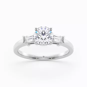 Diamond Set Round Brilliant Vida Diamond Ring in 18K White Gold