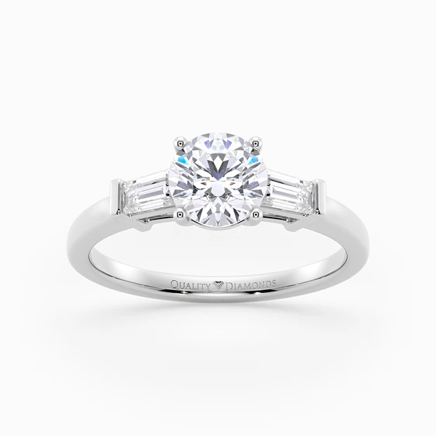 Diamond Set Round Brilliant Vida Diamond Ring in 18K White Gold