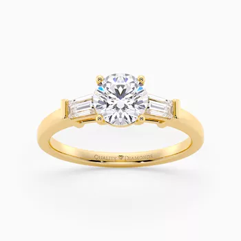 Diamond Set Round Brilliant Vida Diamond Ring in 18K Yellow Gold
