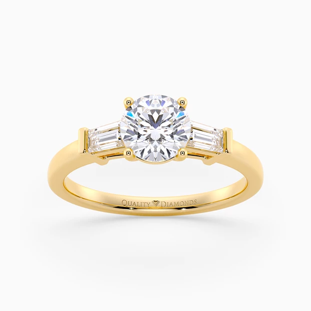 Diamond Set Round Brilliant Vida Diamond Ring in 18K Yellow Gold