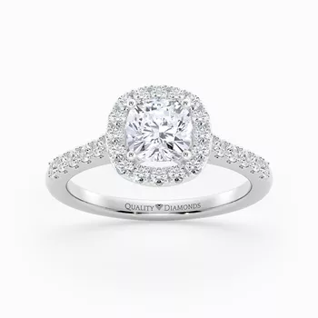 Diamond Set Cushion Bijou Diamond Ring in Platinum