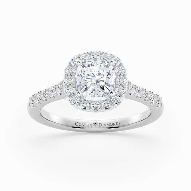 Diamond Set Cushion Bijou Diamond Ring in Platinum