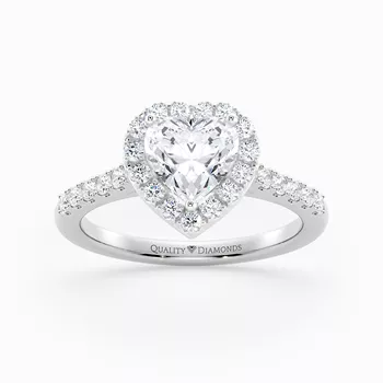 Diamond Set Heart Bijou Diamond Ring in Platinum