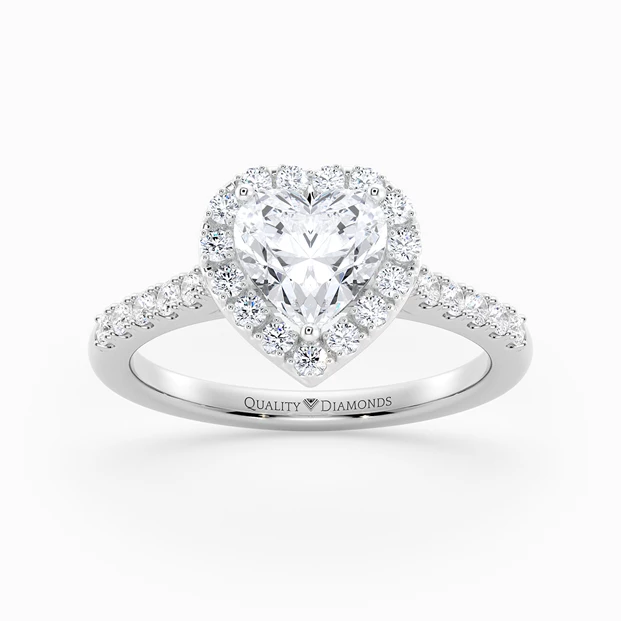 Diamond Set Heart Bijou Diamond Ring in 9K White Gold