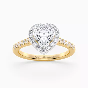 Diamond Set Heart Bijou Diamond Ring in 9K Yellow Gold