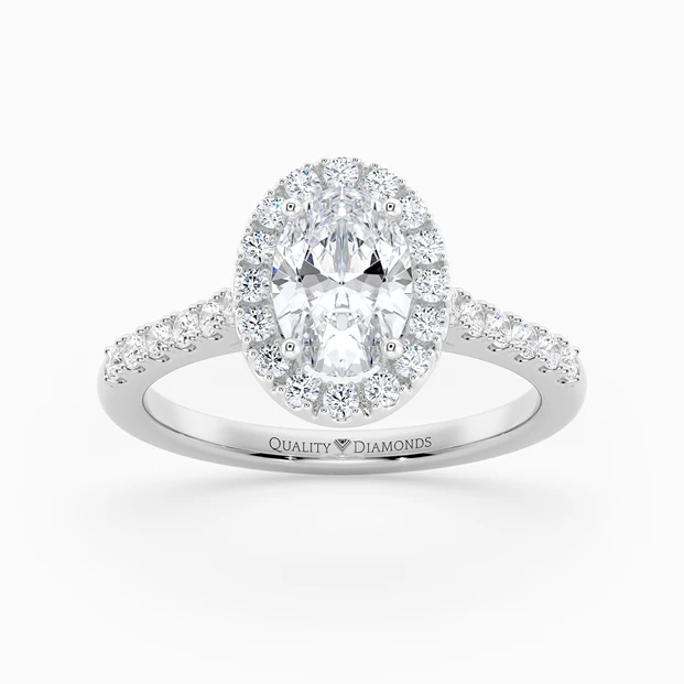 Diamond Set Oval Bijou Diamond Ring in Platinum