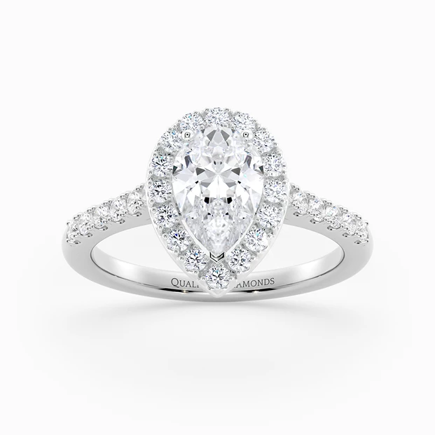 Diamond Set Pear Bijou Diamond Ring in Platinum