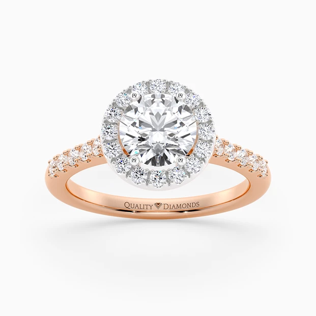 Diamond Set Round Brilliant Bijou Diamond Ring in 18K Rose Gold