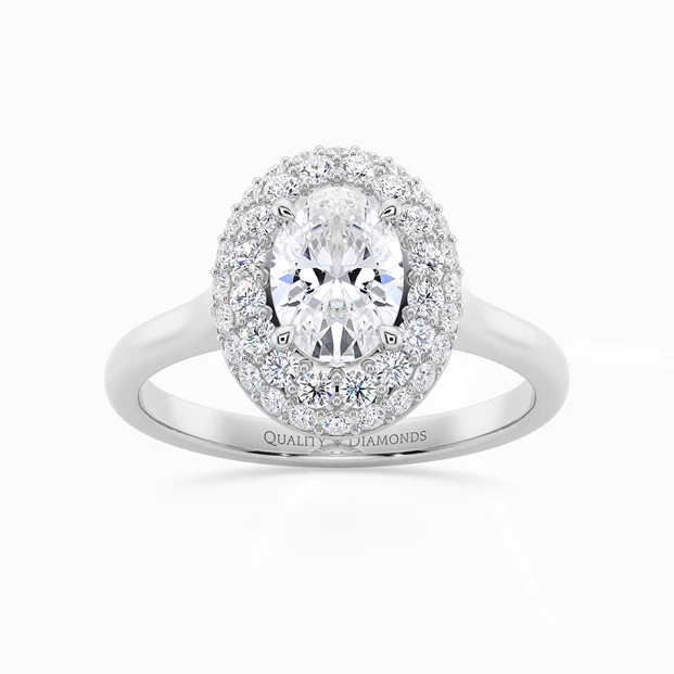 Diamond Set Oval Eclat Diamond Ring in Platinum