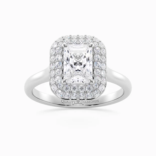 Diamond Set Radiant Eclat Diamond Ring in Platinum