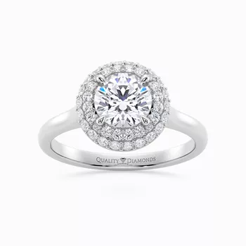 Diamond Set Round Brilliant Eclat Diamond Ring in Platinum