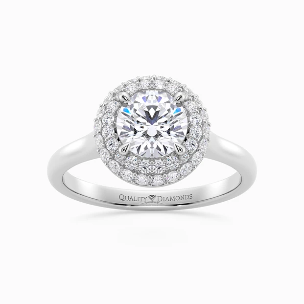 Diamond Set Round Brilliant Eclat Diamond Ring in 18K White Gold