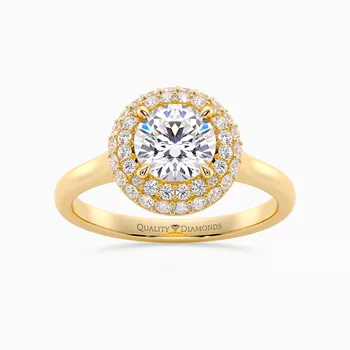 Diamond Set Round Brilliant Eclat Diamond Ring in 18K Yellow Gold